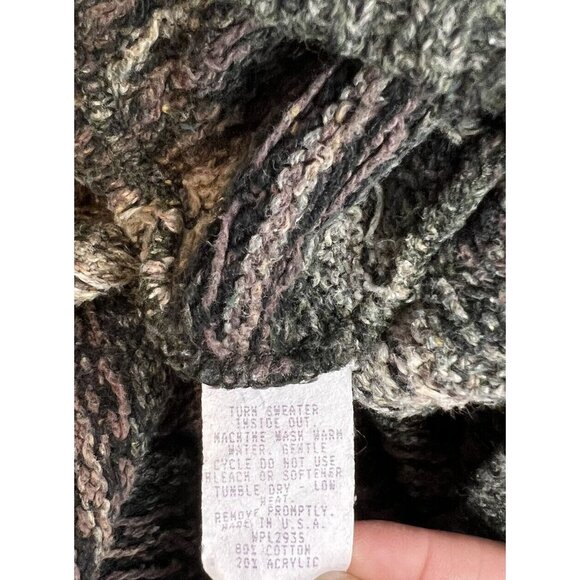 Alps Womens M Fair‎ Isle Knit Green Turtleneck Sweater USA Cozy Cabincore READ - Picture 7 of 9